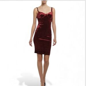 Burgundy velvet body con mini dress baddie romantic sexy goth feminine